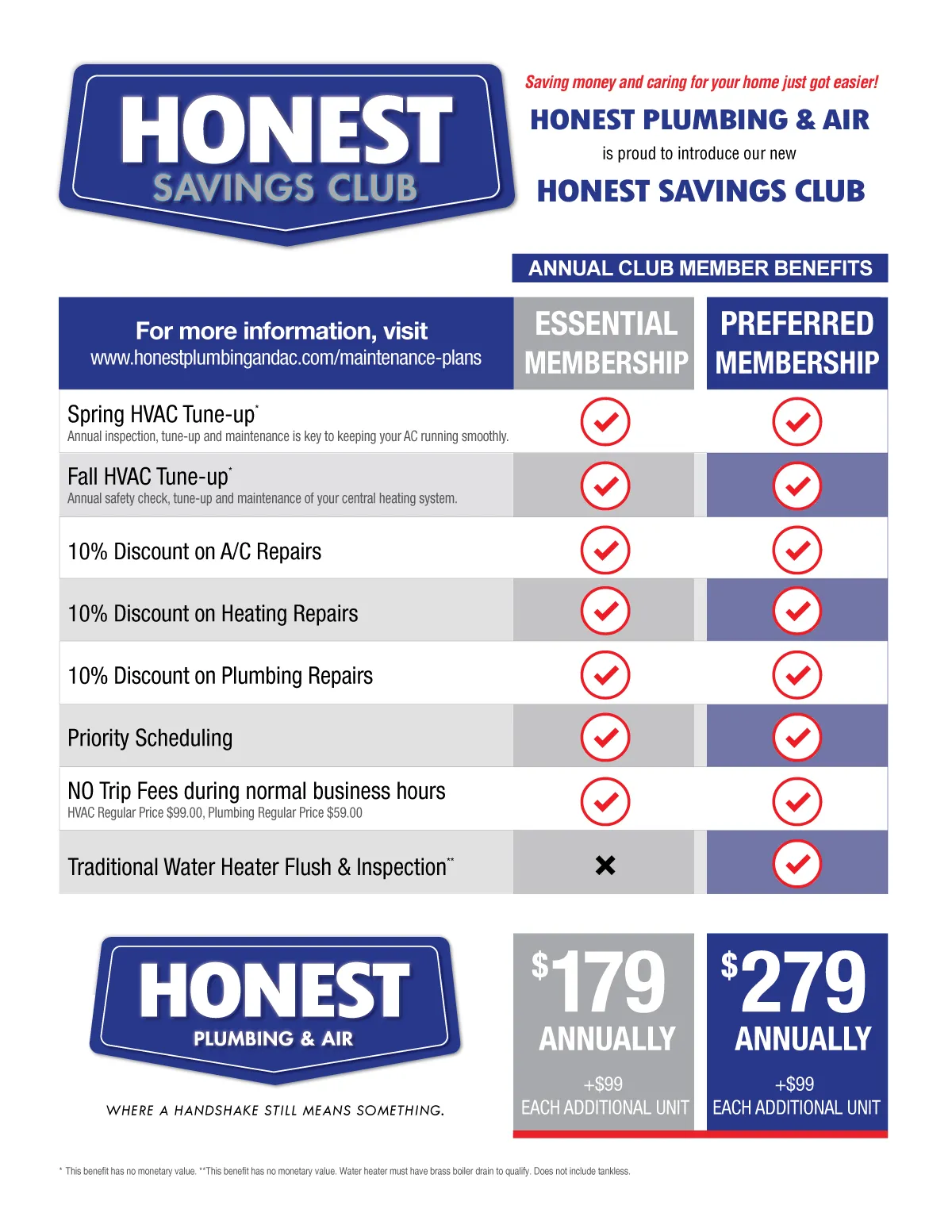 Honest Savings Club Flier